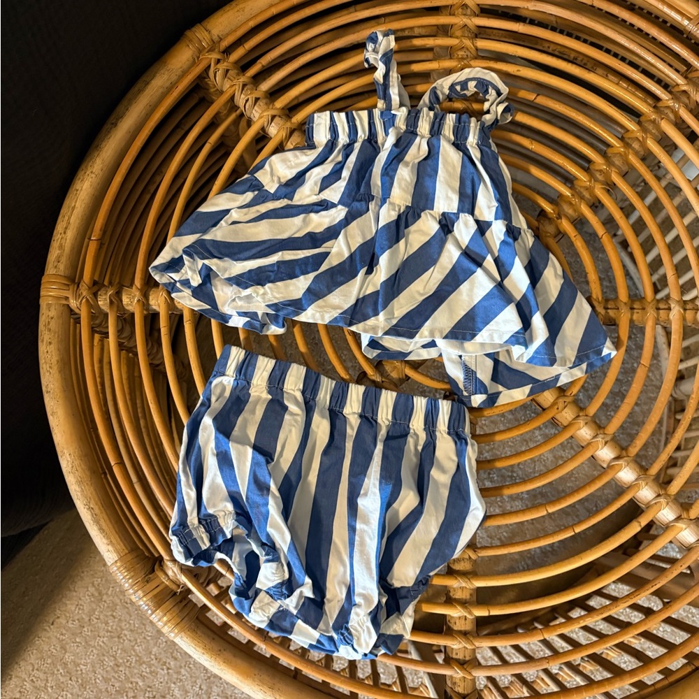 GAP Blue and White Striped Diaper Cover Set